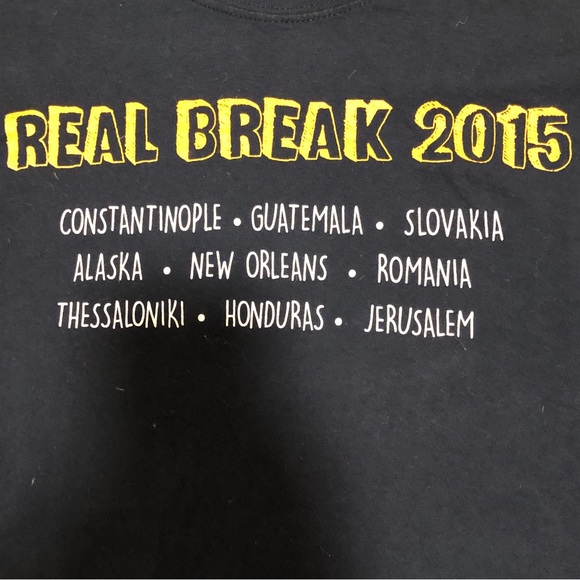 Orthodox Church Foundation “Real Break 2015” 100% Cotton Navy T-Shirt, Size L - Picture 6 of 8